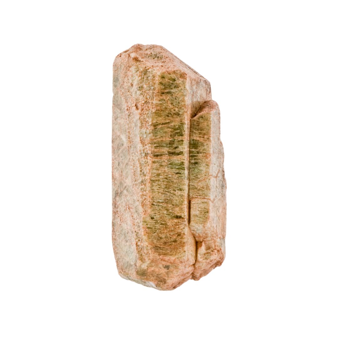 Apatite mineral on a white background