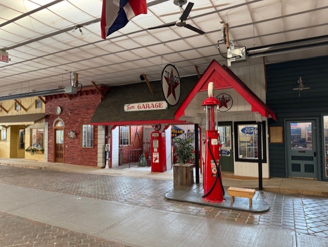Interior photo of a small scale gas station in Farmtown Park