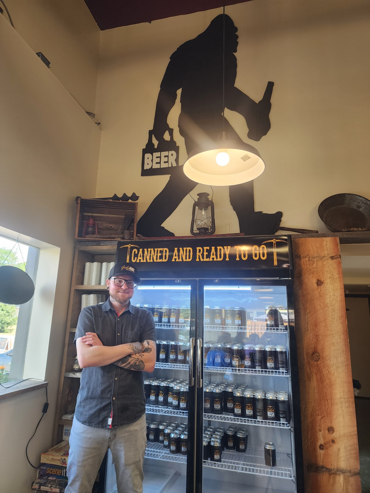 Gold Rush brewing co fridge and brewer